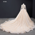 Jancember RSM67064 formal long sleeve crystal beaded princess wedding dress